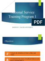 National Service Training Program Module 2: Values and Ethics