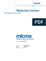 MICROS Materials Control: Managed Article Codes