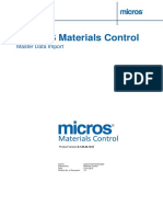 MICROS Materials Control: Master Data Import