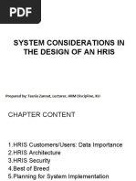 System Considerations in The Design of An Hris