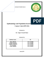 Epidemiology and Population-Based Health Care Course Code (EPI 323)