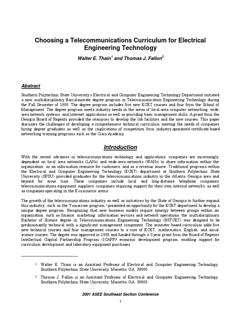 Telecommunications Curriculum Development | PDF | Computer Network ...