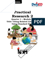Practical Research 2: Quarter 1 - Module 3 Title: Citing Related Literature Using Standard Style