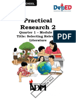 Practical Research 2: Quarter 1 - Module 3 Title: Selecting Relevant Literature