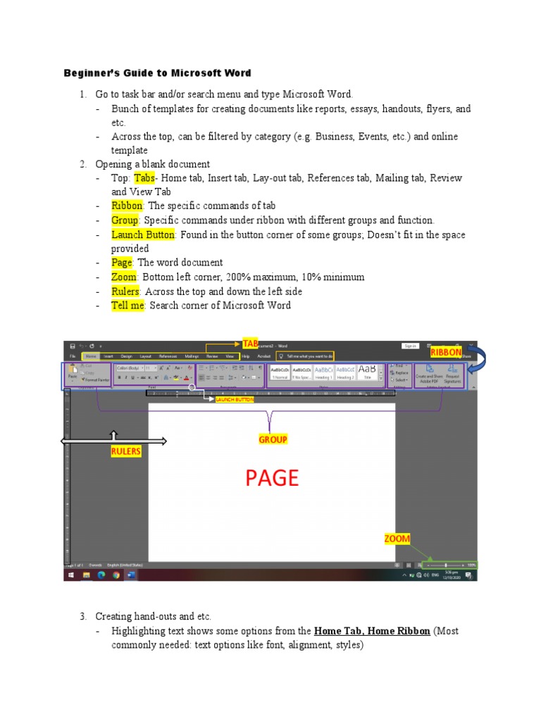 MS Word Interface Overview for Beginners | PDF | Microsoft Word | Software