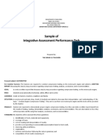 Sample of Integrative Assessment Performance Task: Senior High School Department Grade 12