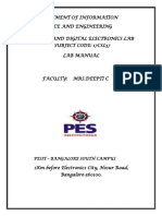 Department of Information Science and Engineering Analog and Digital Electronics Lab Subject Code: 17Csl37 Lab Manual
