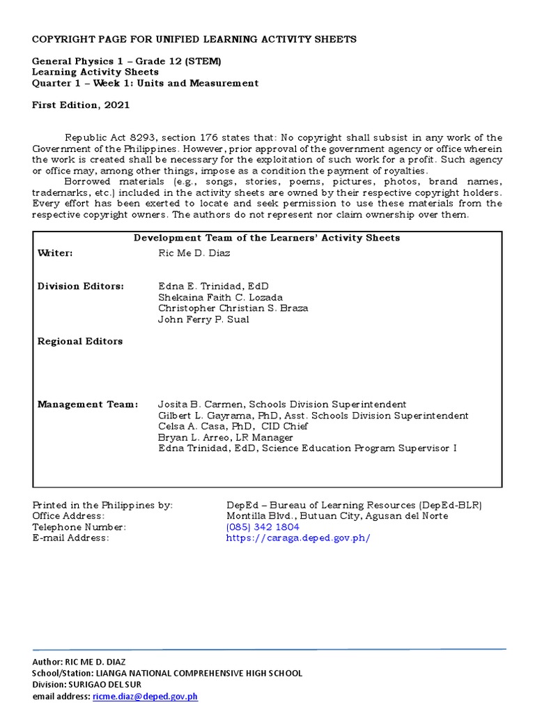 Week 1 - General Physics 1 | PDF | Observational Error | Significant ...