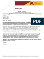 Letter of Inquiry Example: Career & Professional Development Center