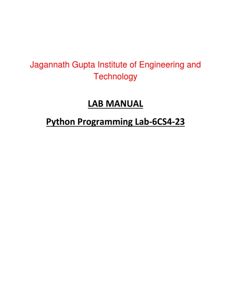 Python Lab Manual | PDF | Summation | Computing