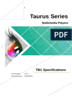 Taurus Series Multimedia Player TB1 Specifications-V1.0.0