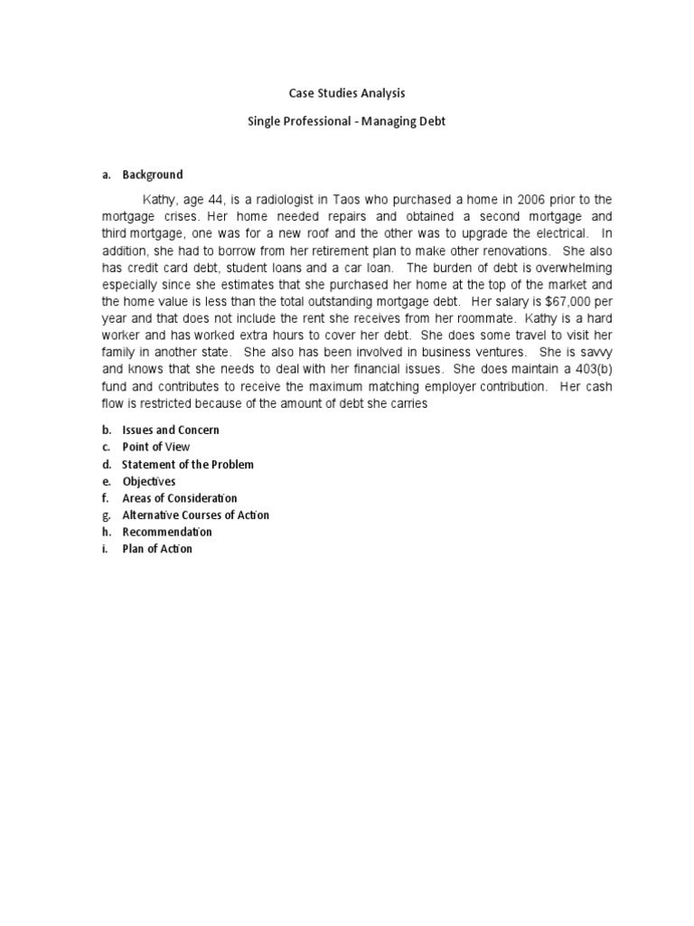 Managing Debt: Kathy's Case Study | PDF
