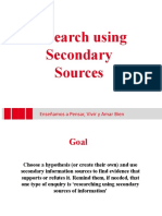 Research Using Secondary Sources: Enseñamos A Pensar, Vivir y Amar Bien