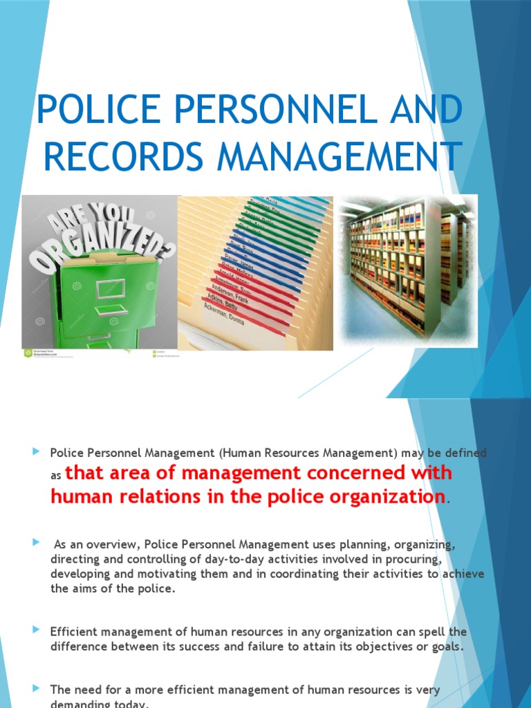 Police Personnel and Records Management Final PDF Performance