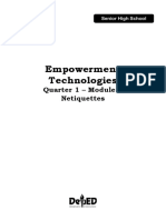 Empowerment Technologies: Quarter 1 - Module:2 Netiquettes