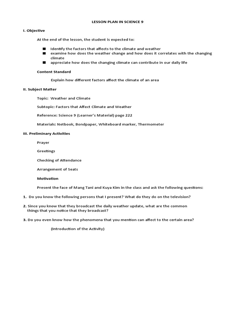 Factors Affecting Weather and Climate | PDF | Science & Mathematics