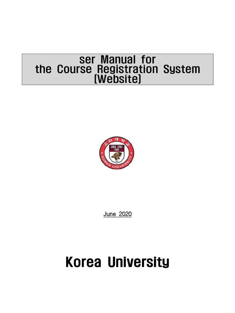 Korea University Course Registration Guide | PDF | Login | Software