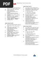 Elementary Tests Answer Key: Quick Check Test 1A Quick Check Test 2A