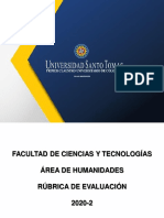 Rúbrica HUMANIDADES 2020-2