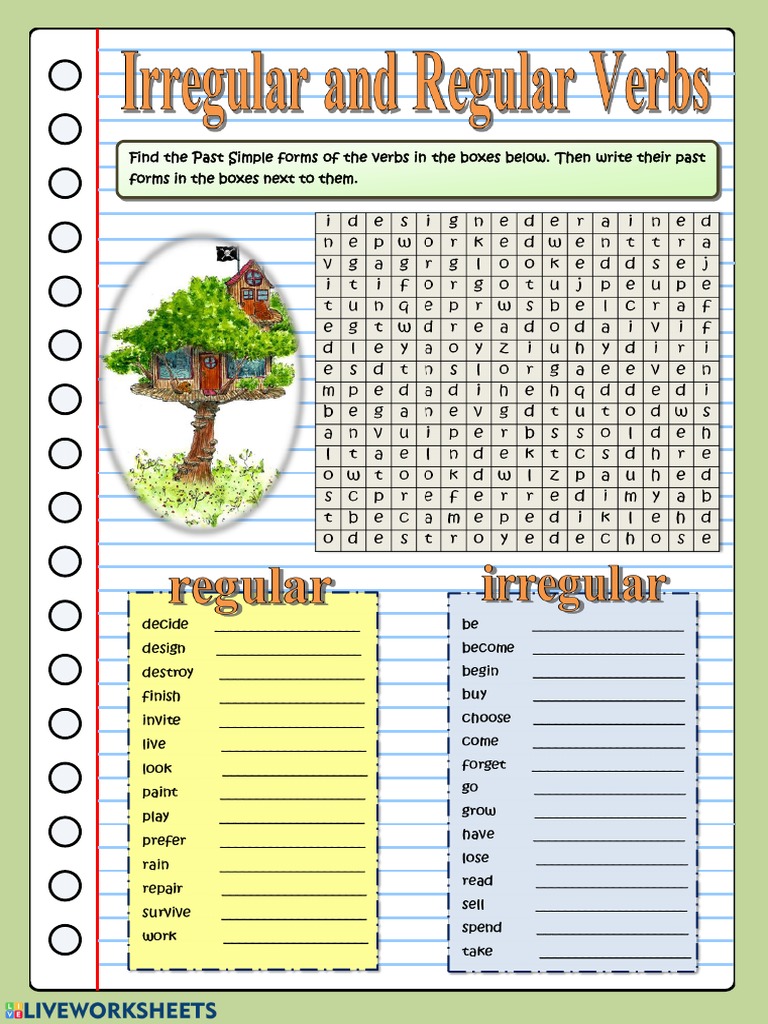 Find The Past Simple Forms of The Verbs in The Boxes Below. Then Write Their Past Forms in The