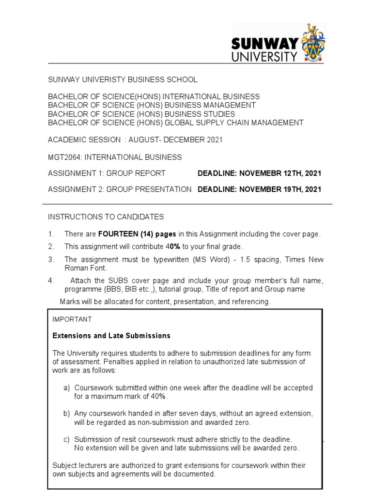 International Business Assignment Guide | PDF | Turnitin | Theory