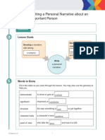 Warm-Up: Writing A Personal Narrative About An Important Person