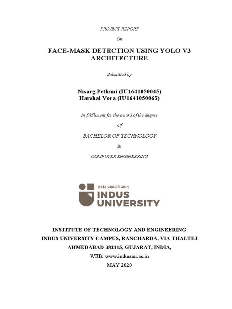 Face Mask Detection Using YOLO v3 A Project Report on Implementing