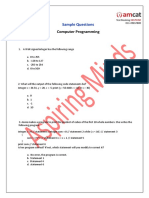 Computer Programming: Sample Questions