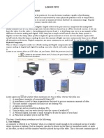 Lesson Five I. Types of Computers Analog Computer