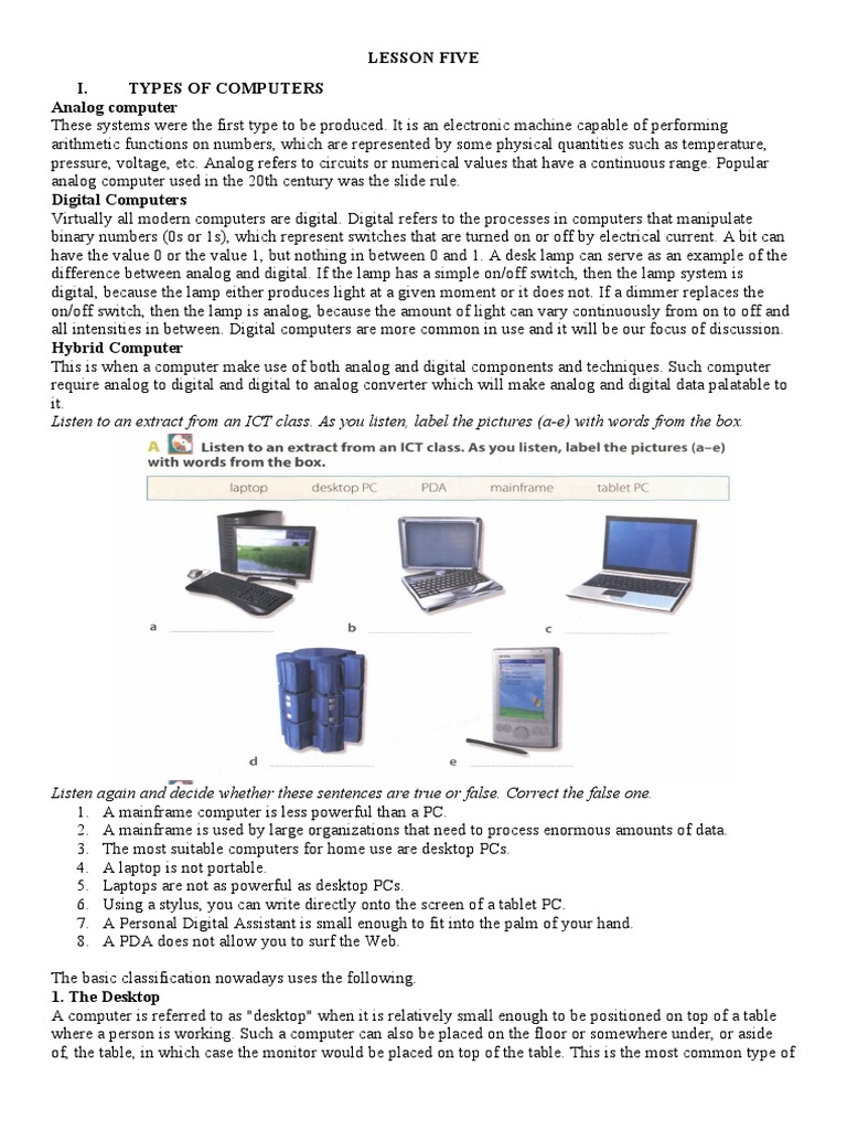 Lesson Five | PDF | Byte | Personal Computers