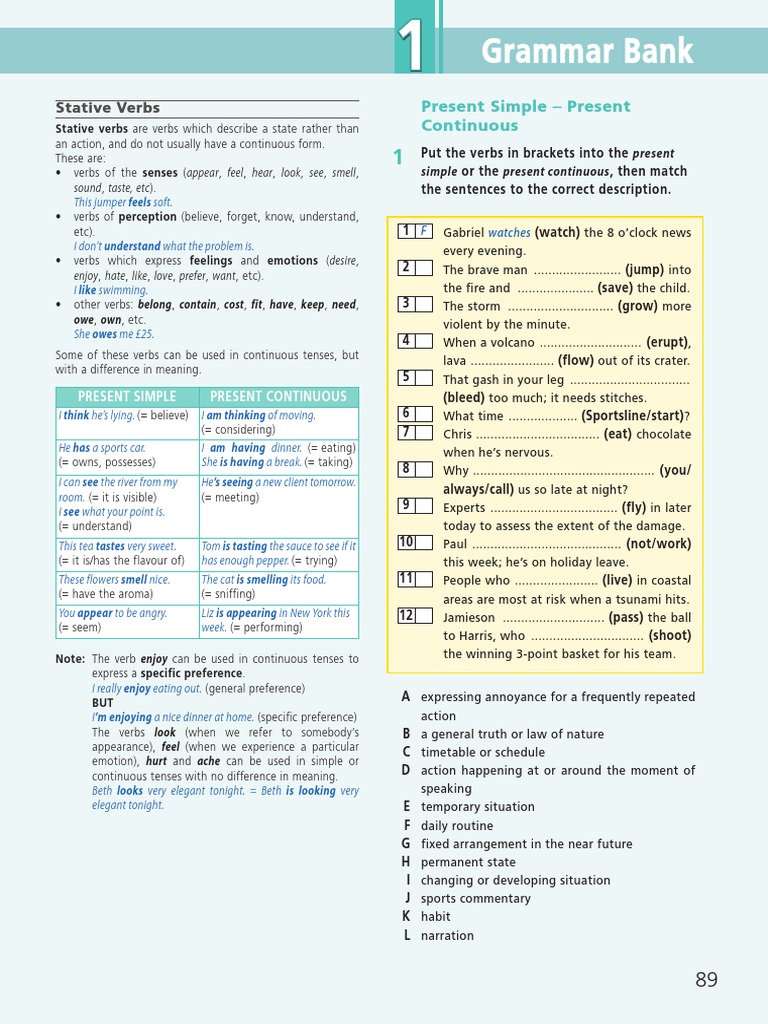 Present Simple vs Continuous Grammar | PDF | Grammar