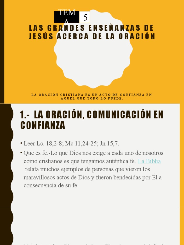 Enseñanzas de Jesús sobre la Oración | PDF | Oración | Fe