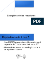 Energía de activación y dependencia de la constante de velocidad con la temperatura