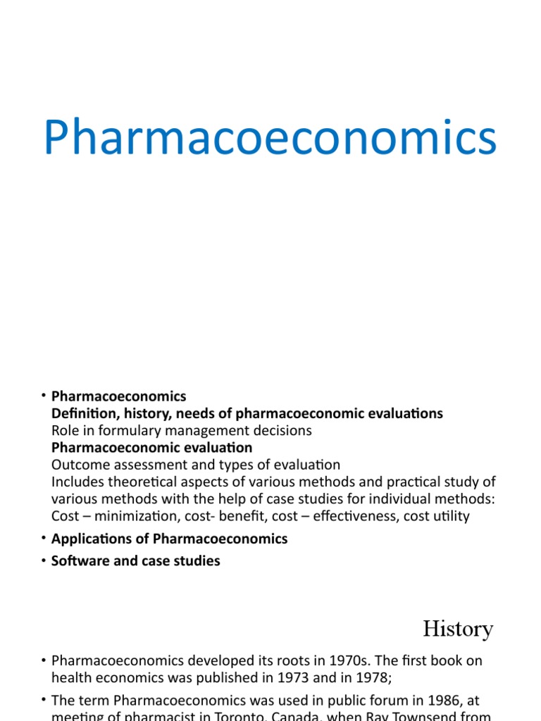Pharmacoeconomics New | PDF | Health Care | Cost Effectiveness Analysis