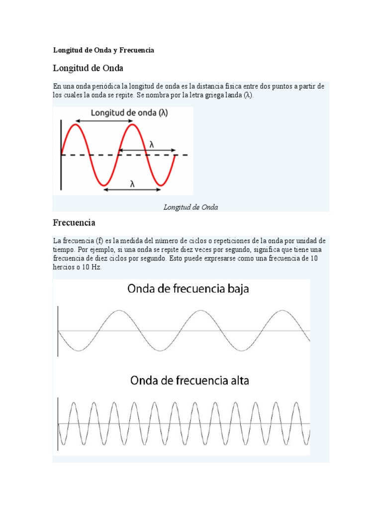 Amplitud Longitud de Onda y Frecuencia | PDF | Olas | Frecuencia
