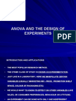 Anova and The Design of Experiments