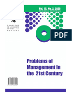Problems of Management in The 21st Century, Vol. 15, No. 2, 2020