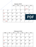 Calendar Kalender 2010
