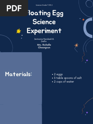 Floating Egg Science Experiment | PDF
