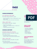 Pink and Violet Line Cook Food and Dining Resume