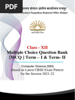 Multiple Choice Question Bank (MCQ) Term - I & Term-II: Class - XII