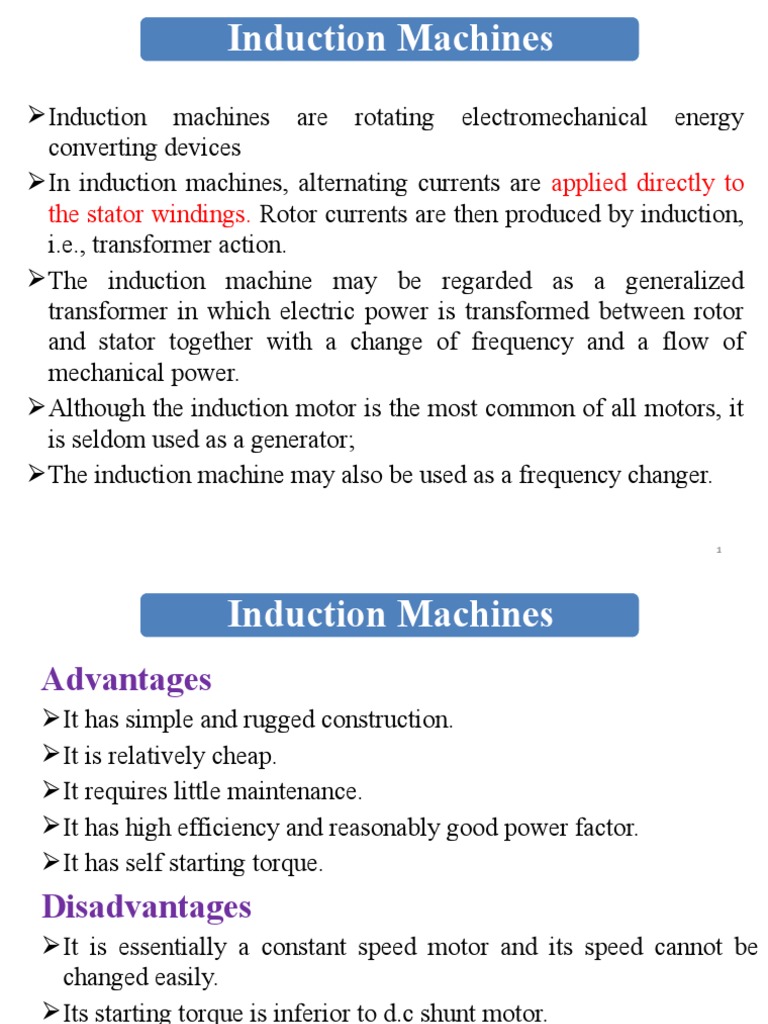 Induction Machines: Operation & Characteristics | PDF | Electric Motor ...