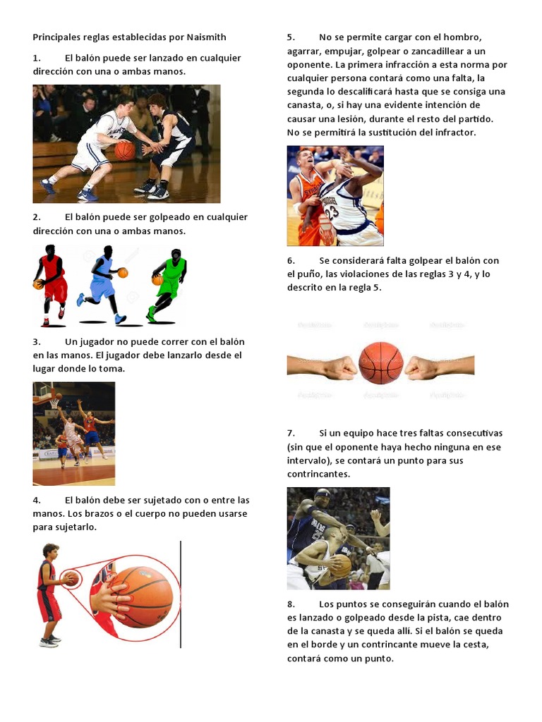 13 Reglas Del Baloncesto | PDF | Árbitro | Equipos