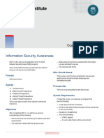 Information Security Awareness: Course Description