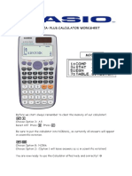 FX 991 Za-Plus Calculator Worksheet