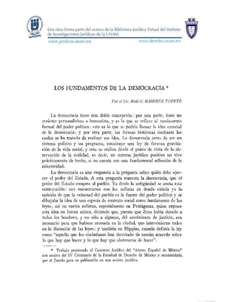 Fundamentos de La Democracia | PDF | Democracia | Ideologías políticas