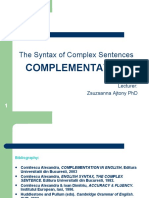 Syntax 2: The Syntax of Complex Sentences