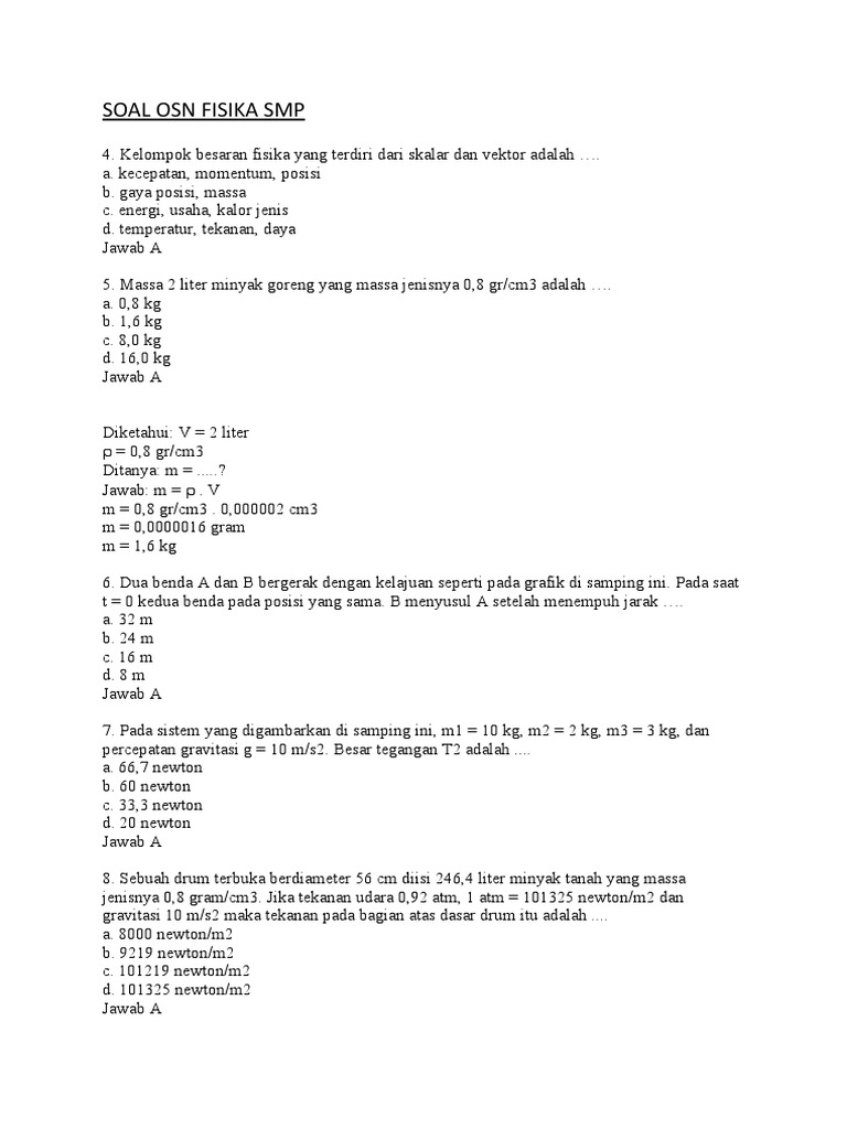 Soal Osn Fisika Smp