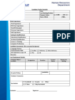 Candidate profile checklist