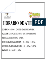 HORARIO DE ATENCIÓN BIBLIOTECA